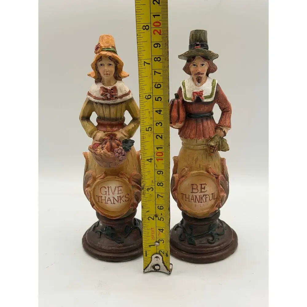 Fall Thanksgiving Pilgrim Couple Figurines 